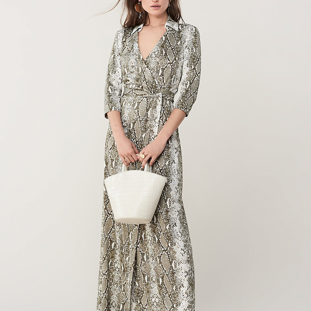 DVF python wrap dress